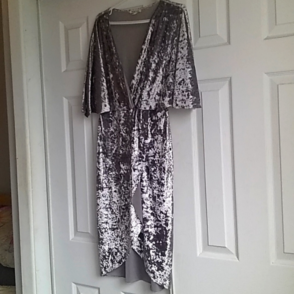 Silver velvet party dress